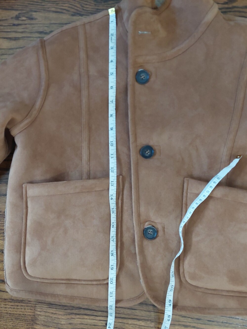 Zara Small Double Faced Cream Teddy Faux Shearling Jacket with Tan Trim - Picture 13 of 16
